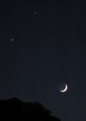 金星と木星と月